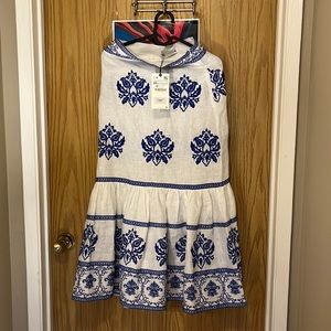 Beautiful embroidery blue and white Zara brand new skirt
